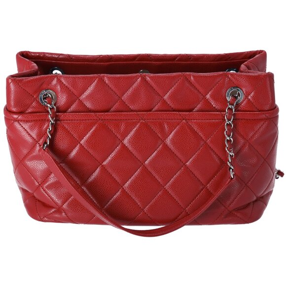 Chanel Classic Caviar Quilted Timeless CC Soft Tote Red - Picture 5 of 14